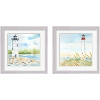 Framed 'East Coast Lighthouse 2 Piece Framed Art Print Set' border=