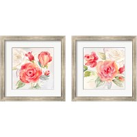 Framed 'Garden Roses 2 Piece Framed Art Print Set' border=