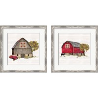 Framed 'Fall Barn Quilt 2 Piece Framed Art Print Set' border=