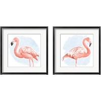 Framed 'Tropical Flamingo 2 Piece Framed Art Print Set' border=