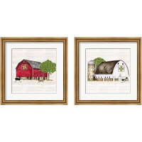 Framed 'Spring & Summer Barn Quilt 2 Piece Framed Art Print Set' border=