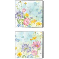 Framed 'Wildflower Mix 2 Piece Canvas Print Set' border=