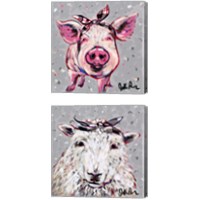 Framed 'Farm Pop 2 Piece Canvas Print Set' border=