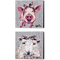 Framed 'Farm Pop 2 Piece Canvas Print Set' border=