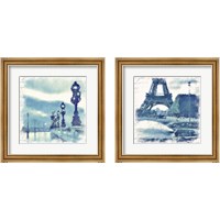 Framed 'Paris in Blue 2 Piece Framed Art Print Set' border=