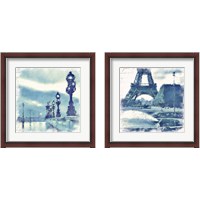 Framed 'Paris in Blue 2 Piece Framed Art Print Set' border=