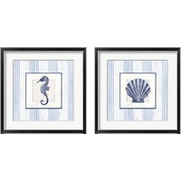 Framed 'Sanibel Shell Navy 2 Piece Framed Art Print Set' border=