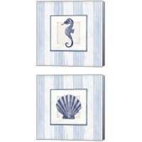 Framed 'Sanibel Shell Navy 2 Piece Canvas Print Set' border=