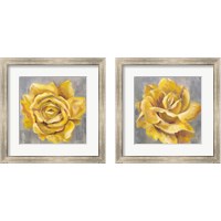 Framed 'Yellow Roses 2 Piece Framed Art Print Set' border=