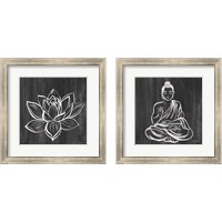 Framed 'Buddha Gray 2 Piece Framed Art Print Set' border=