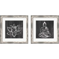 Framed 'Buddha Gray 2 Piece Framed Art Print Set' border=