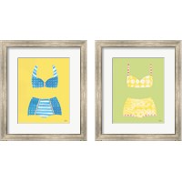 Framed 'Bathing Beauties Pastel 2 Piece Framed Art Print Set' border=