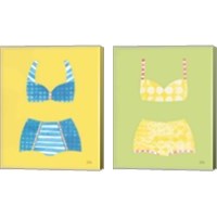 Framed 'Bathing Beauties Pastel 2 Piece Canvas Print Set' border=