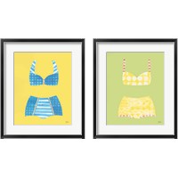 Framed 'Bathing Beauties Pastel 2 Piece Framed Art Print Set' border=