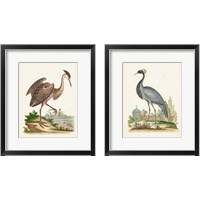 Framed 'Antique Heron & Cranes 2 Piece Framed Art Print Set' border=