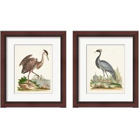 Framed 'Antique Heron & Cranes 2 Piece Framed Art Print Set' border=