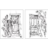 Framed 'Cactus Door 2 Piece Art Print Set' border=