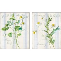 Framed 'Floursack Herbs 2 Piece Art Print Set' border=