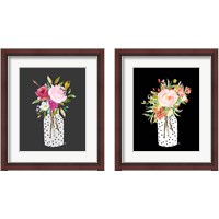 Framed 'Pink & Coral Still Life 2 Piece Framed Art Print Set' border=