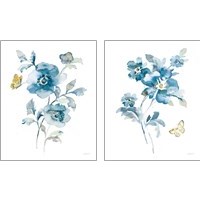 Framed 'Blues of Summer Gilded 2 Piece Art Print Set' border=