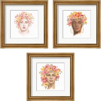 Framed 'International Woman 3 Piece Framed Art Print Set' border=