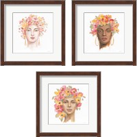 Framed 'International Woman 3 Piece Framed Art Print Set' border=