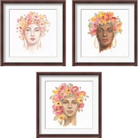 Framed 'International Woman 3 Piece Framed Art Print Set' border=