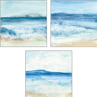 Framed 'Coastal 3 Piece Art Print Set' border=