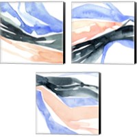 Framed 'Watercolor Ribbon 3 Piece Canvas Print Set' border=