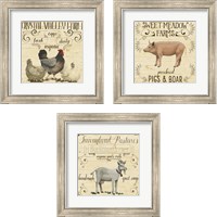 Framed 'Animal Farm Collection 3 Piece Framed Art Print Set' border=