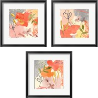 Framed 'Flower Shimmer  3 Piece Framed Art Print Set' border=