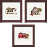 Framed 'Fall Barn Quilt 3 Piece Framed Art Print Set' border=