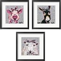 Framed 'Farm Pop 3 Piece Framed Art Print Set' border=