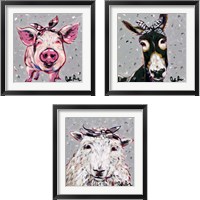 Framed 'Farm Pop 3 Piece Framed Art Print Set' border=