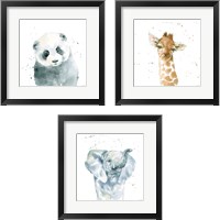 Framed 'Baby Animals 3 Piece Framed Art Print Set' border=