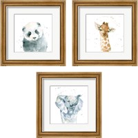 Framed 'Baby Animals 3 Piece Framed Art Print Set' border=