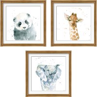 Framed 'Baby Animals 3 Piece Framed Art Print Set' border=