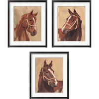 Framed 'Thoroughbred 3 Piece Framed Art Print Set' border=