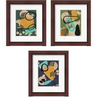 Framed 'Contemporary Configuration 3 Piece Framed Art Print Set' border=