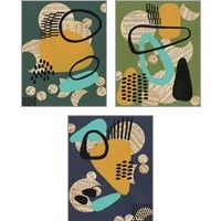 Framed 'Contemporary Configuration 3 Piece Art Print Set' border=