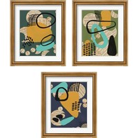 Framed 'Contemporary Configuration 3 Piece Framed Art Print Set' border=