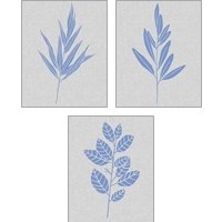 Framed 'Blue Stem 3 Piece Art Print Set' border=