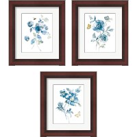 Framed 'Blues of Summer Gilded 3 Piece Framed Art Print Set' border=