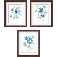 Framed 'Blues of Summer Gilded 3 Piece Framed Art Print Set' border=