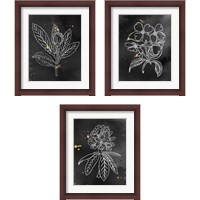 Framed 'Indigo Blooms Black 3 Piece Framed Art Print Set' border=