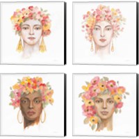 Framed 'International Woman 4 Piece Canvas Print Set' border=