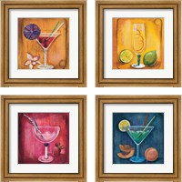 Framed 'Cheers  4 Piece Framed Art Print Set' border=