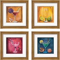 Framed 'Cheers  4 Piece Framed Art Print Set' border=