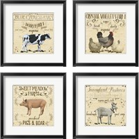 Framed 'Animal Farm Collection 4 Piece Framed Art Print Set' border=