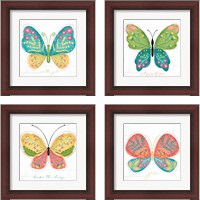 Framed 'Butterfly Inspiration 4 Piece Framed Art Print Set' border=